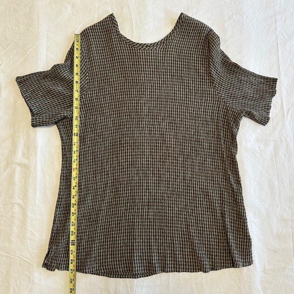 FLAX Women's Gingham Blouse - Brown and Black - Picture 4 of 6